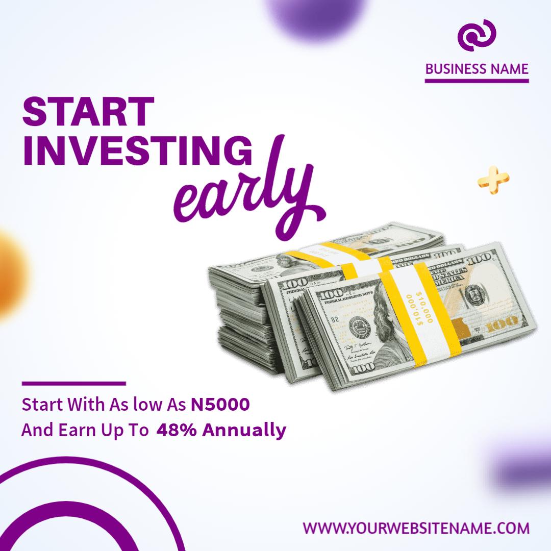 Financial Investment Promotion for Early Starters Ad Template