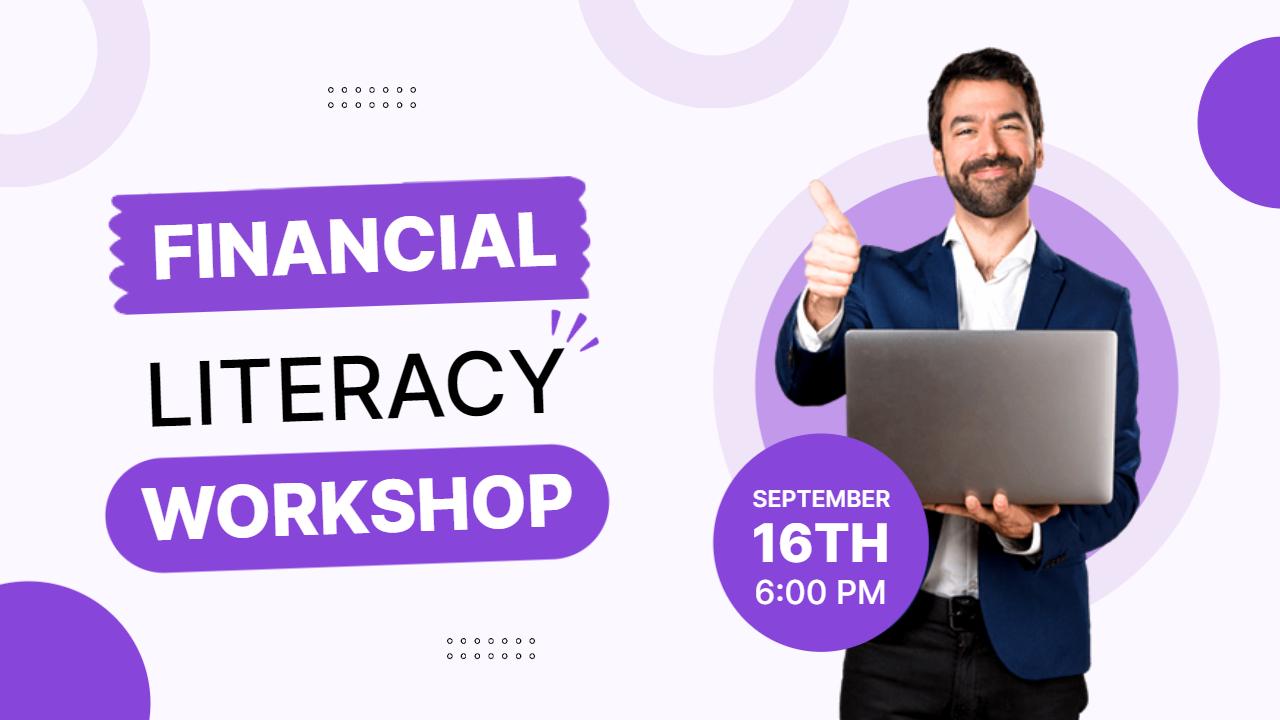 Financial Literacy Workshop Success Trending YouTube Thumbnail Template