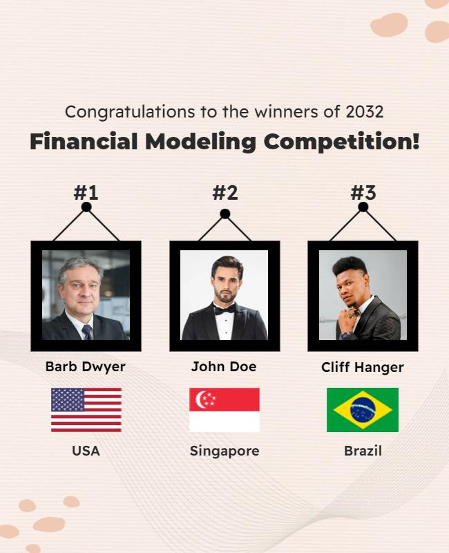 Financial Modeling Competition Winners Announcement Flyer Template