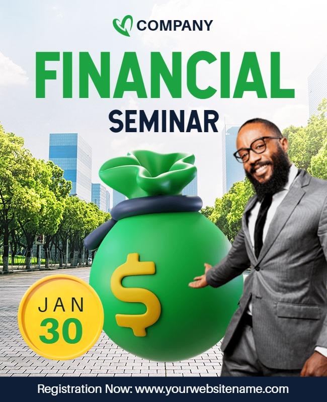 Financial Seminar 3d Flyer Template