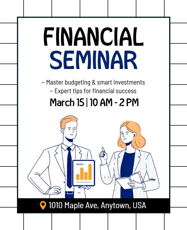 Financial Seminar Educational Event Flyer Template