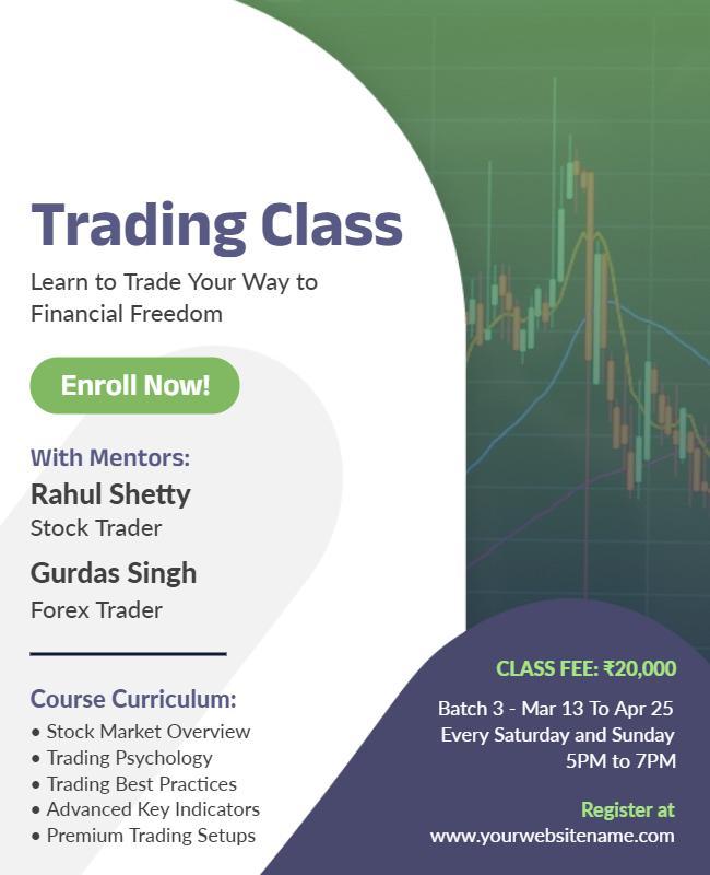 Financial Trading Class Educational Flyer Template