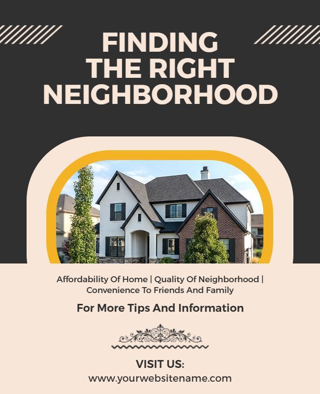 Finding the Right Neighborhood Guide Real Estate Poster Template