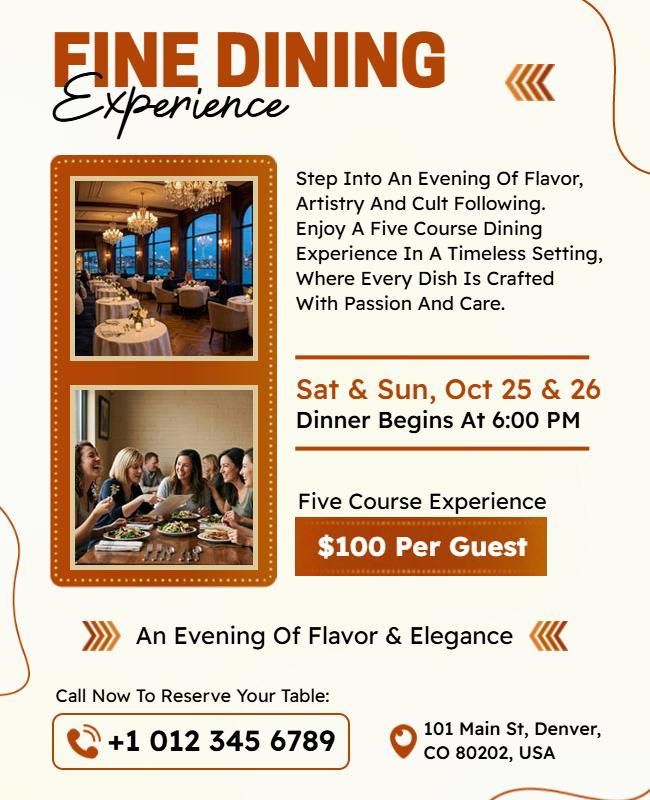 Fine Dining Experience Event Flyer Template