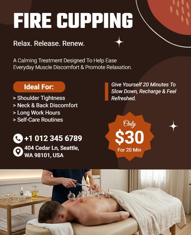 Fire Cupping Therapy Promotion Flyer Template