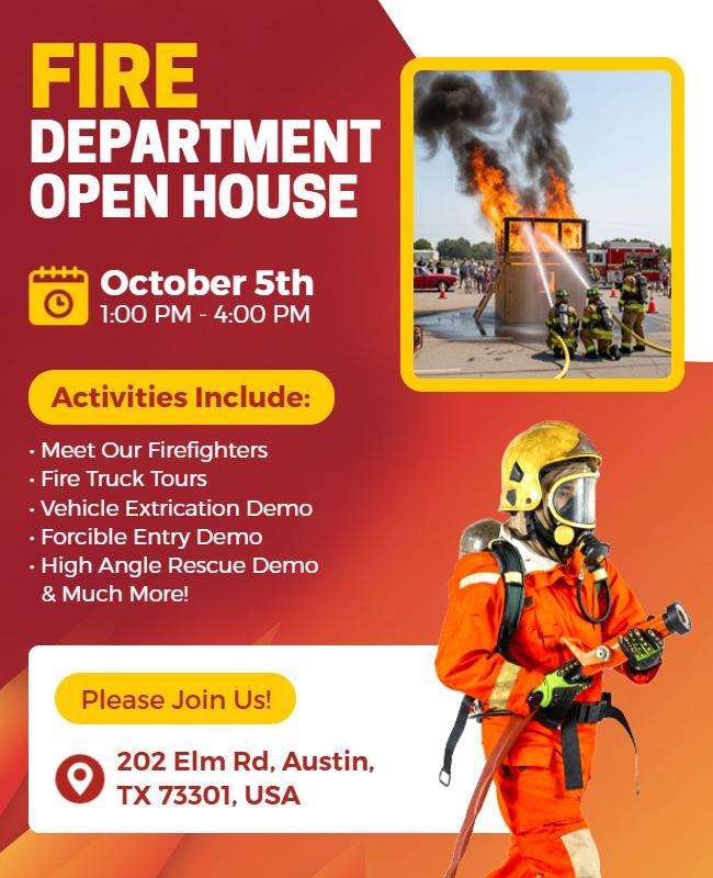 Fire Department Open House Event Flyer Template