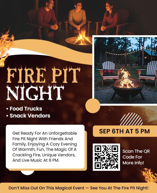Fire Pit Night Event Flyer Template