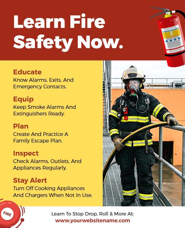Fire Safety Awareness and Education Poster Template