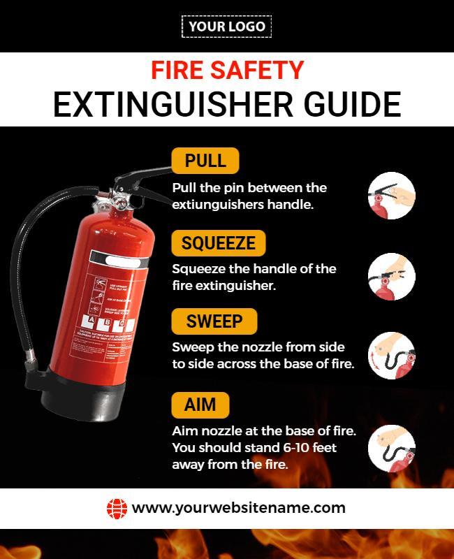 Fire Safety Extinguisher Instructional Flyer Template