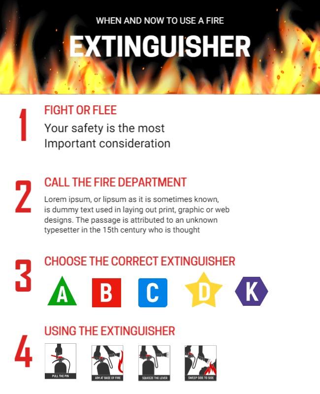 Fire Safety Instructions with Bold Graphics Flyer Template