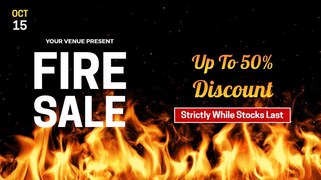 Fire Sale Flash Discount Event Trending YouTube Thumbnail Template