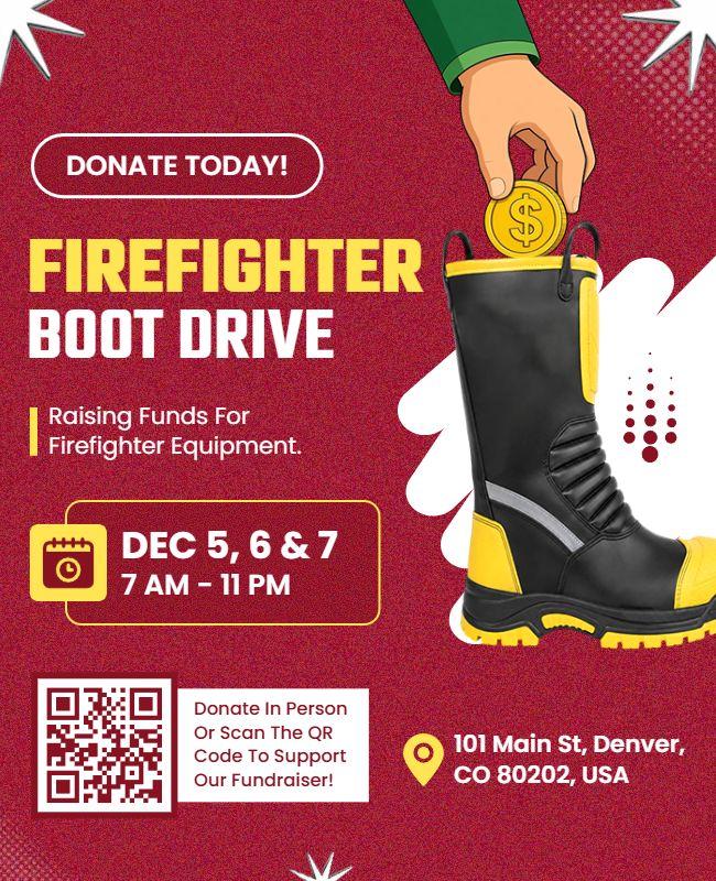 Firefighter Boot Drive Flyer Template