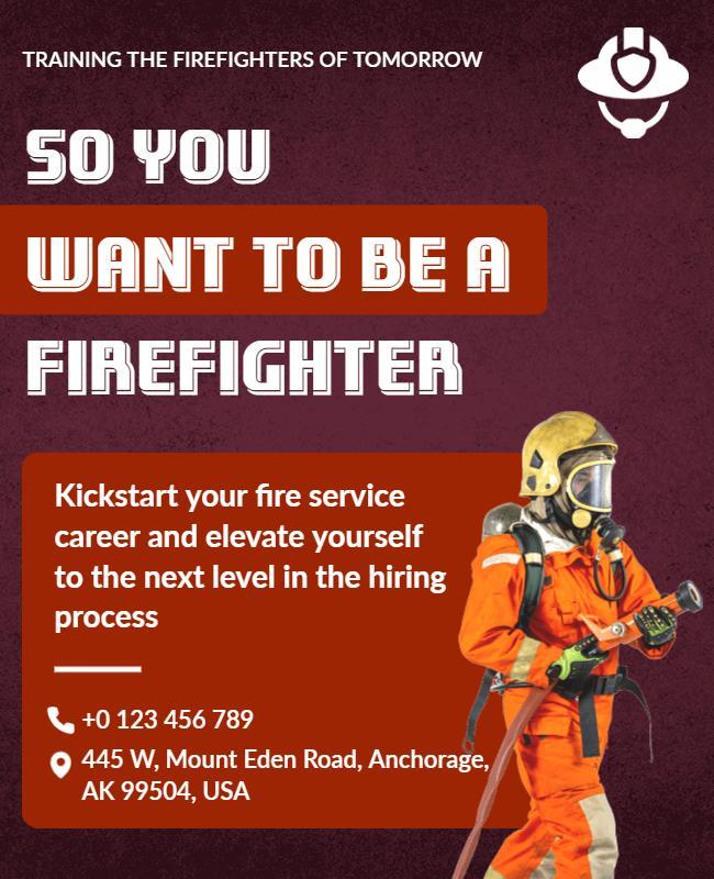 Firefighter Career Training Program Flyer Template