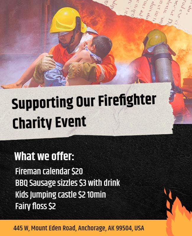 Firefighter Charity Event Support Flyer Template