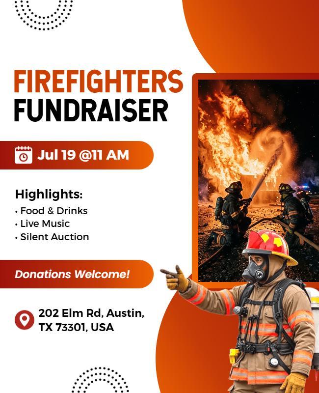 Firefighter Fundraiser Event Poster Template
