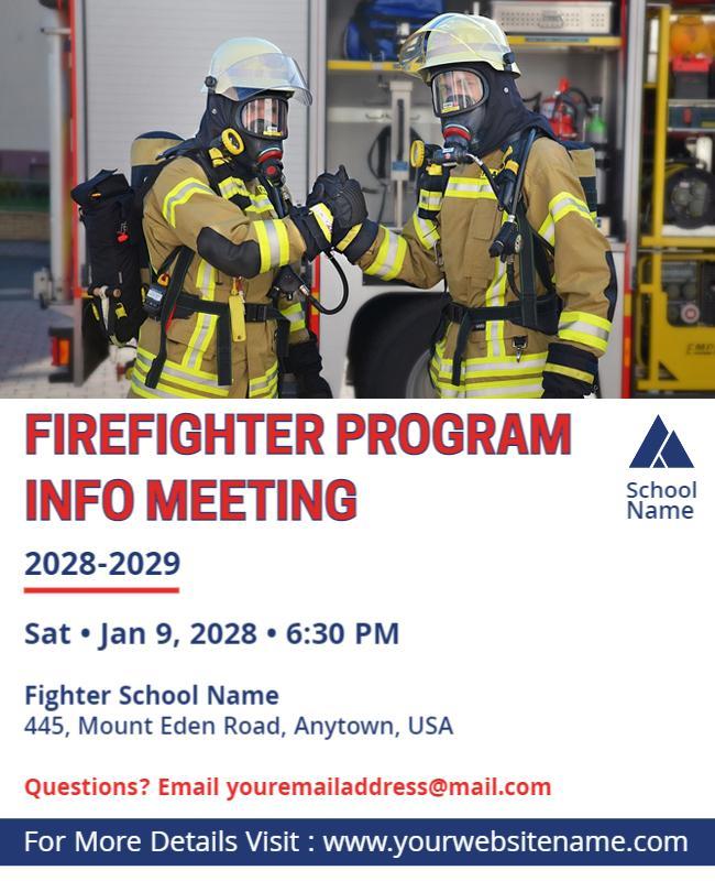 Firefighter Program Information Meeting Flyer Template