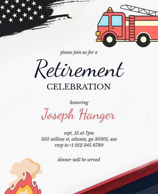 Firefighter Retirement Celebration Event Flyer Template