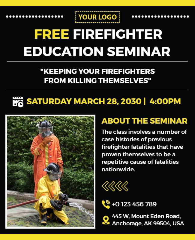 Firefighter Safety Education Seminar Flyer Template