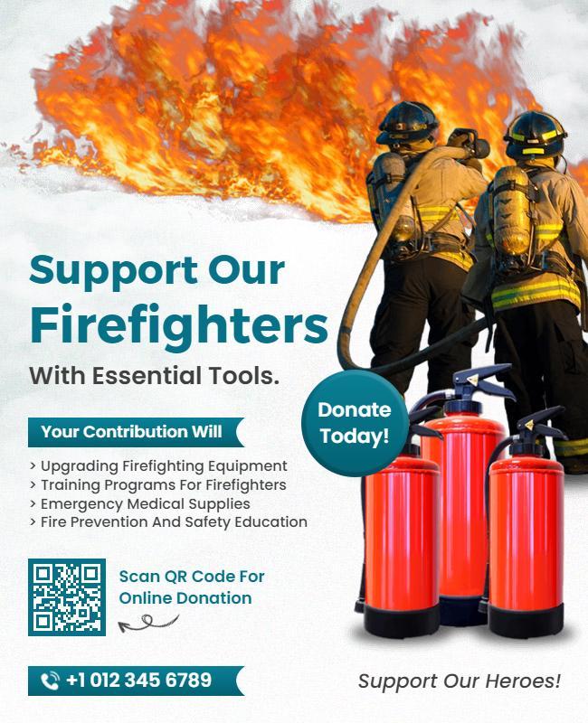 Firefighter Support Donation Flyer Template