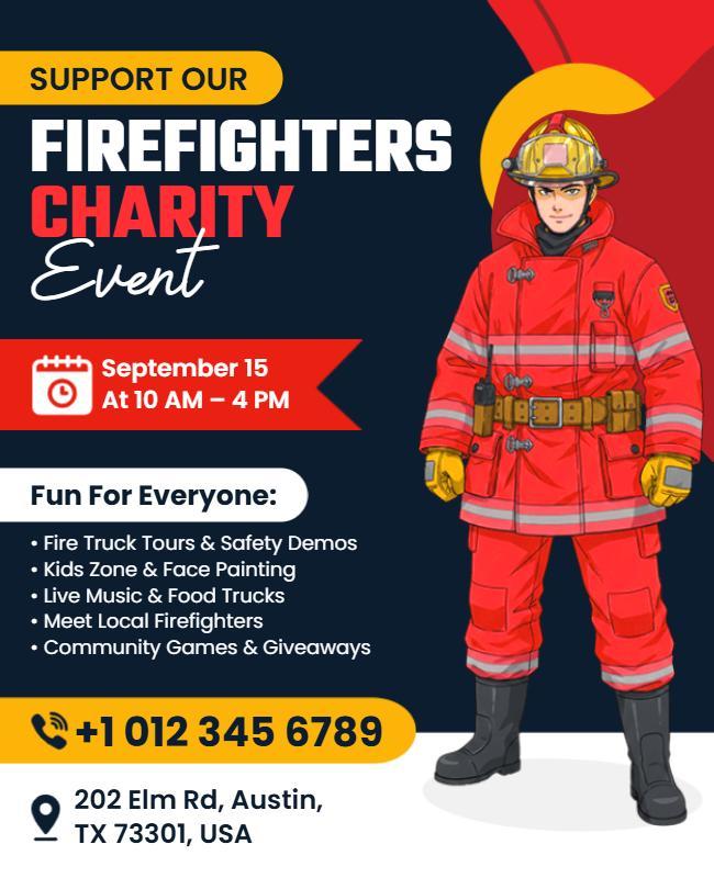 Firefighters Charity Event Fundraiser Flyer Template