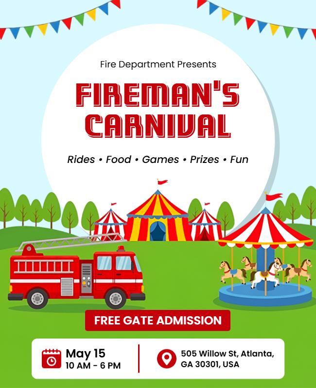 Fireman's Carnival Event Flyer Template