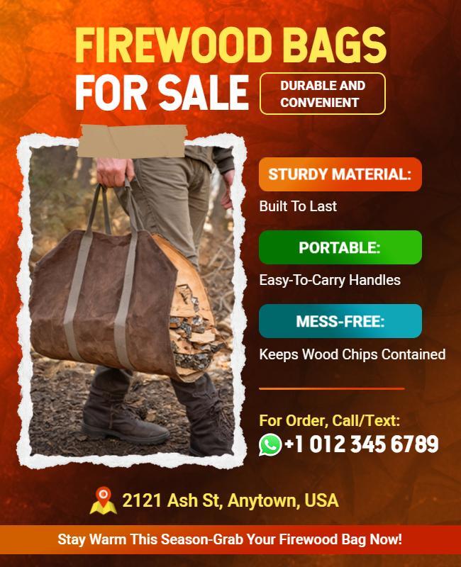 Firewood Storage Bag Sale Flyer Template