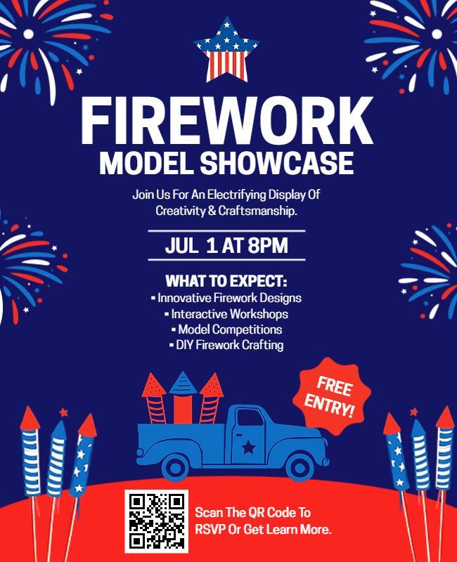 Firework Model Showcase Event Flyer Template