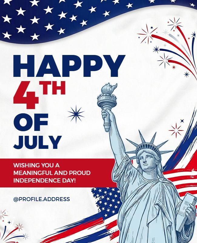 Fireworks and Stars Fourth of July Celebration Poster Template