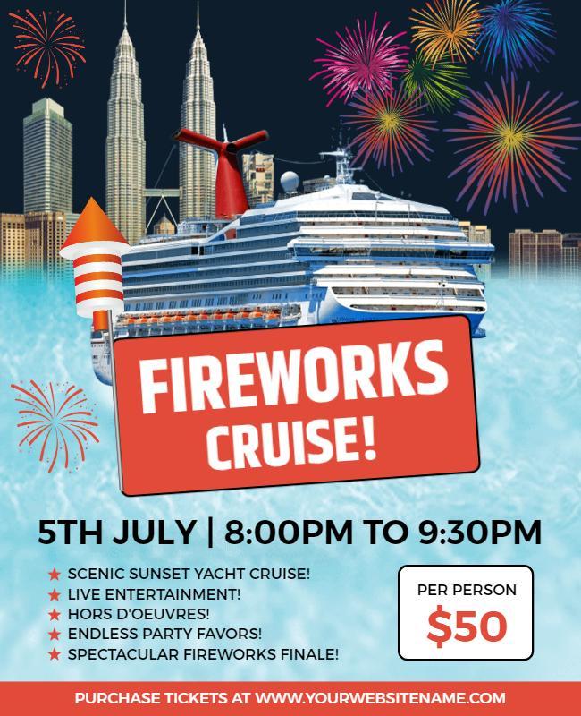 Fireworks Cruise with Live Entertainment Flyer Template