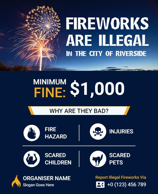 Fireworks Safety and Legal Awareness Flyer Template