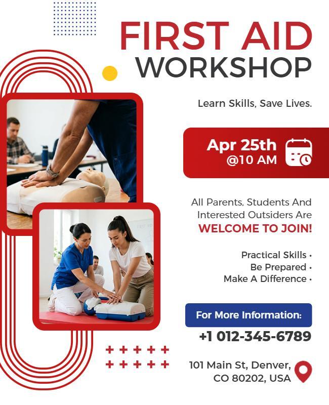 First Aid Workshop Flyer Template