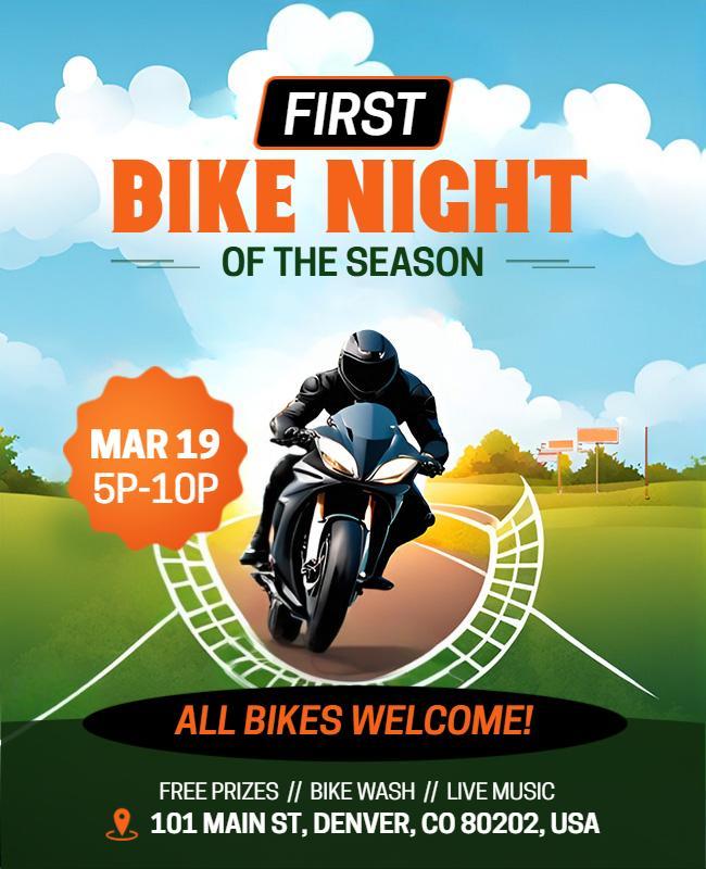 First Bike Night Celebration Flyer Template