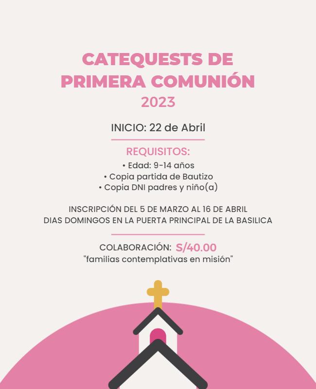 First Communion Catechism Classes Flyer Template