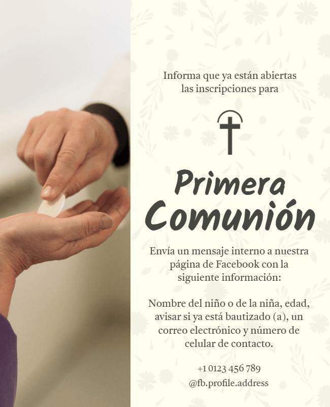 First Communion Registration Invitation Flyer Template