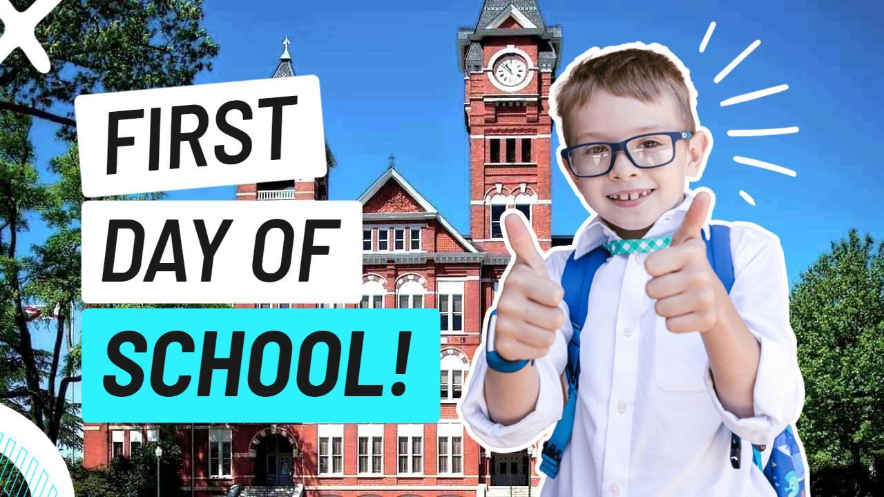 First Day of School Excitement Trending YouTube Thumbnail Template