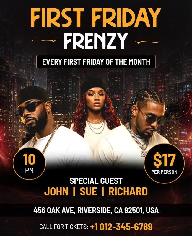 First Friday Frenzy Event Flyer Template