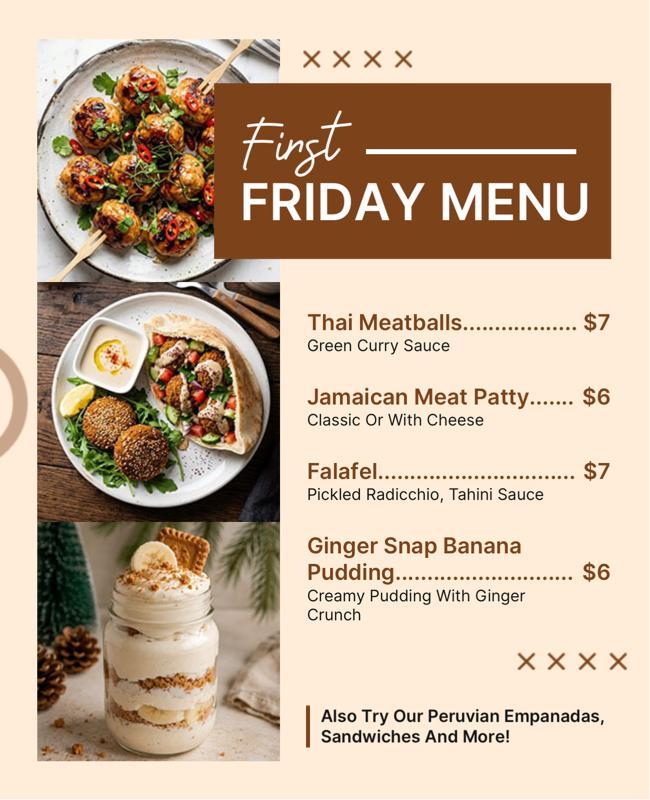 First Friday Special Menu Poster Template