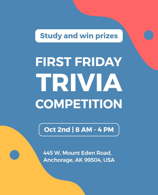 First Friday Trivia Competition Event Flyer Template