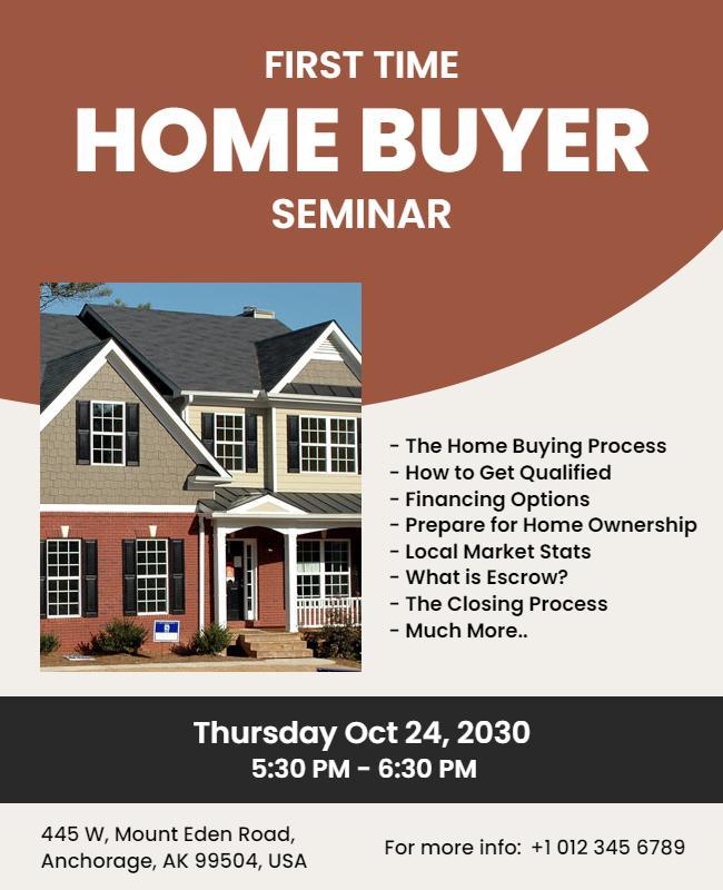 First Time Home Buyer Seminar Flyer Template