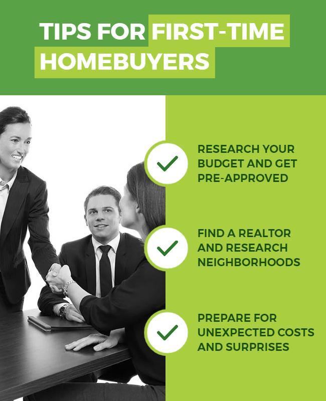 First Time Homebuyer Tips Educational Flyer Template