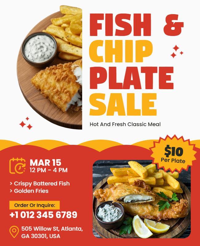 Fish and Chip Sale Event Flyer Template
