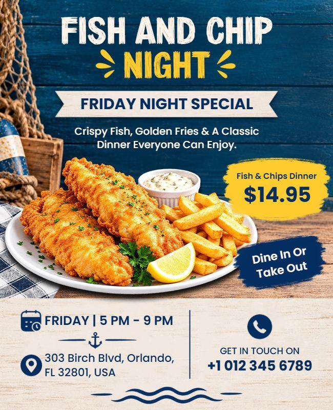 Fish and Chips Night Event Flyer Template