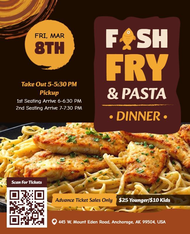 Fish Fry and Pasta Dinner Event Flyer Template