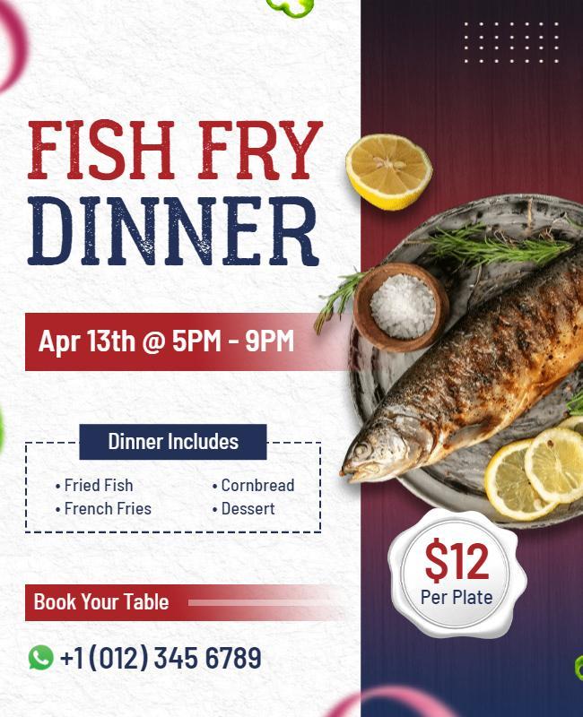 Fish Fry Dinner Event Flyer Template