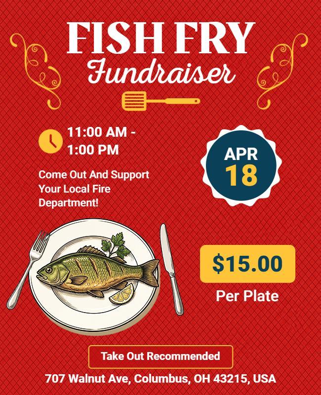 Fish Fry Fundraiser Event Poster Template