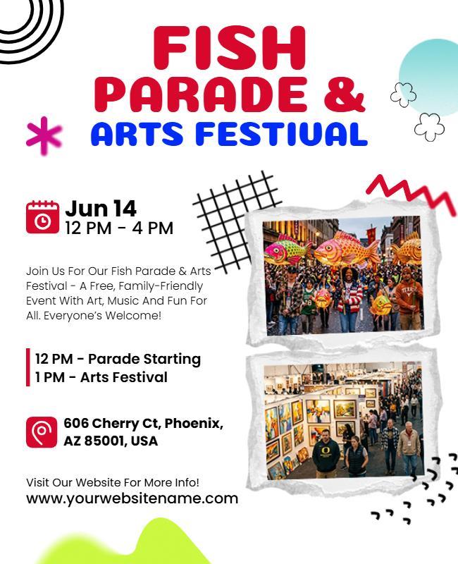 Fish Parade and Arts Festival Event Flyer Template