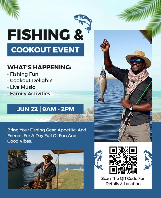 Fishing and Cookout Event Flyer Template