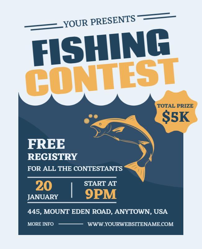 Fishing Contest Flyer Design Template