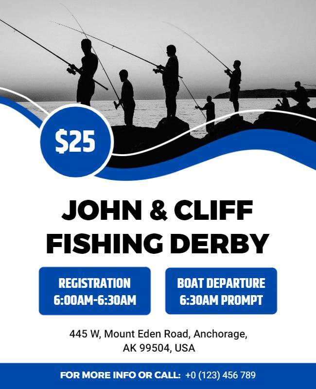 Fishing Derby Event Announcement Flyer Template