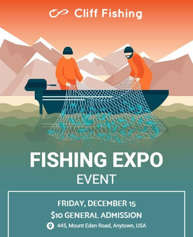 Fishing Expo Event Announcement Flyer Template